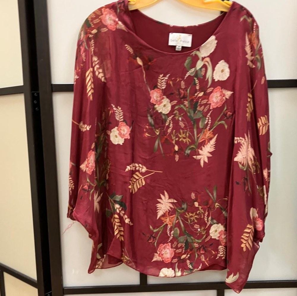 Red floral top